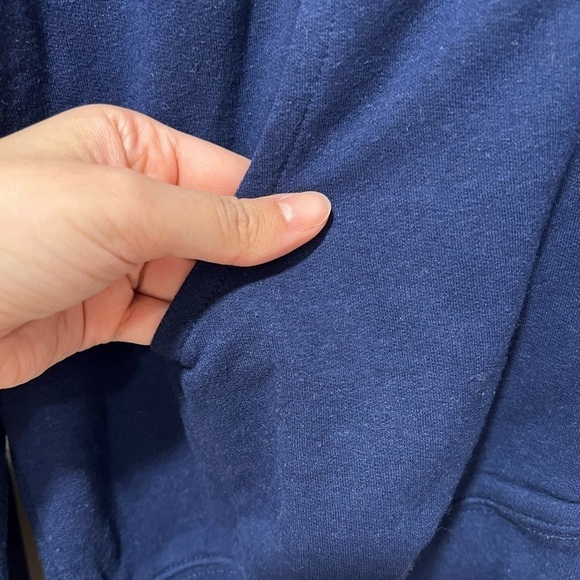 NWT HILL HOUSE Teddy Gender Neutral Zip Up Hoodie Jacket Navy Sz L - Picture 7 of 7